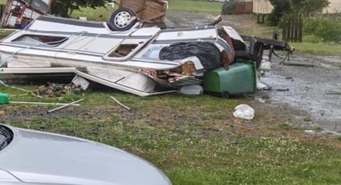 Man injured as caravan 'flattened' reportedly by Manawatū tornado in New Zealand