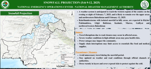 Snowfall Projection (Feb 9-12, 2025)