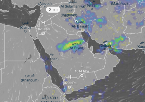 Heavy Rainfall Mixed with Snowfall – Saudi Arabia