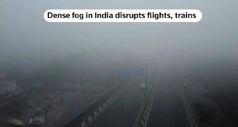 Dense fog disrupts flights in Indian capital Delhi