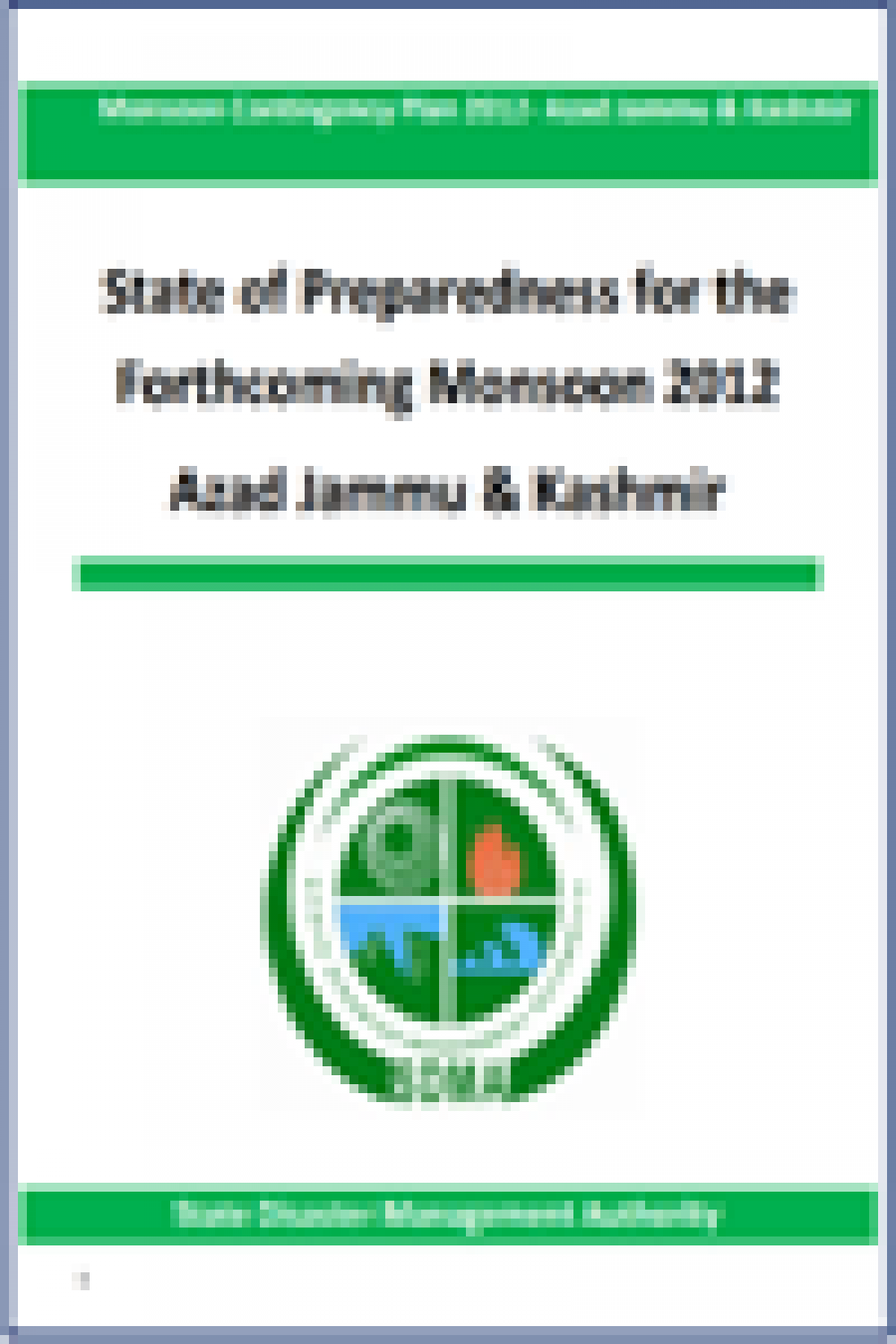 Azad Jammu & Kashmir Monsoon Contingency Plan 2012