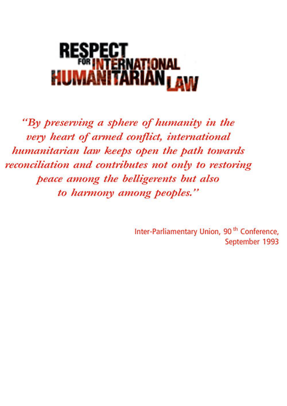 Respect for International Humanitarian Law