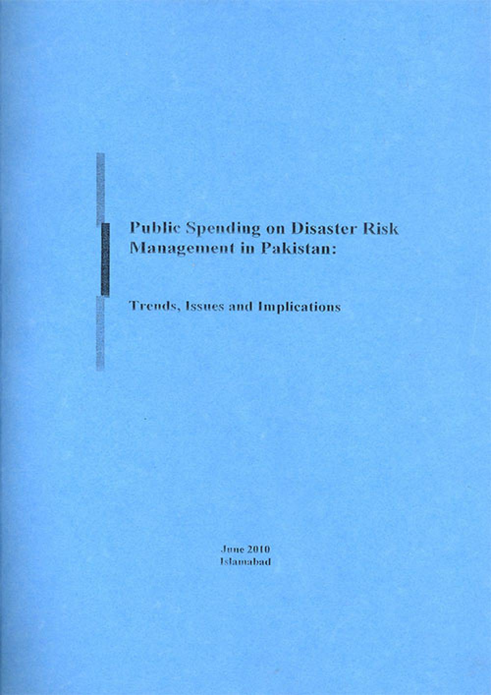 Public Spending on Disaster Risk Management in Pakistan