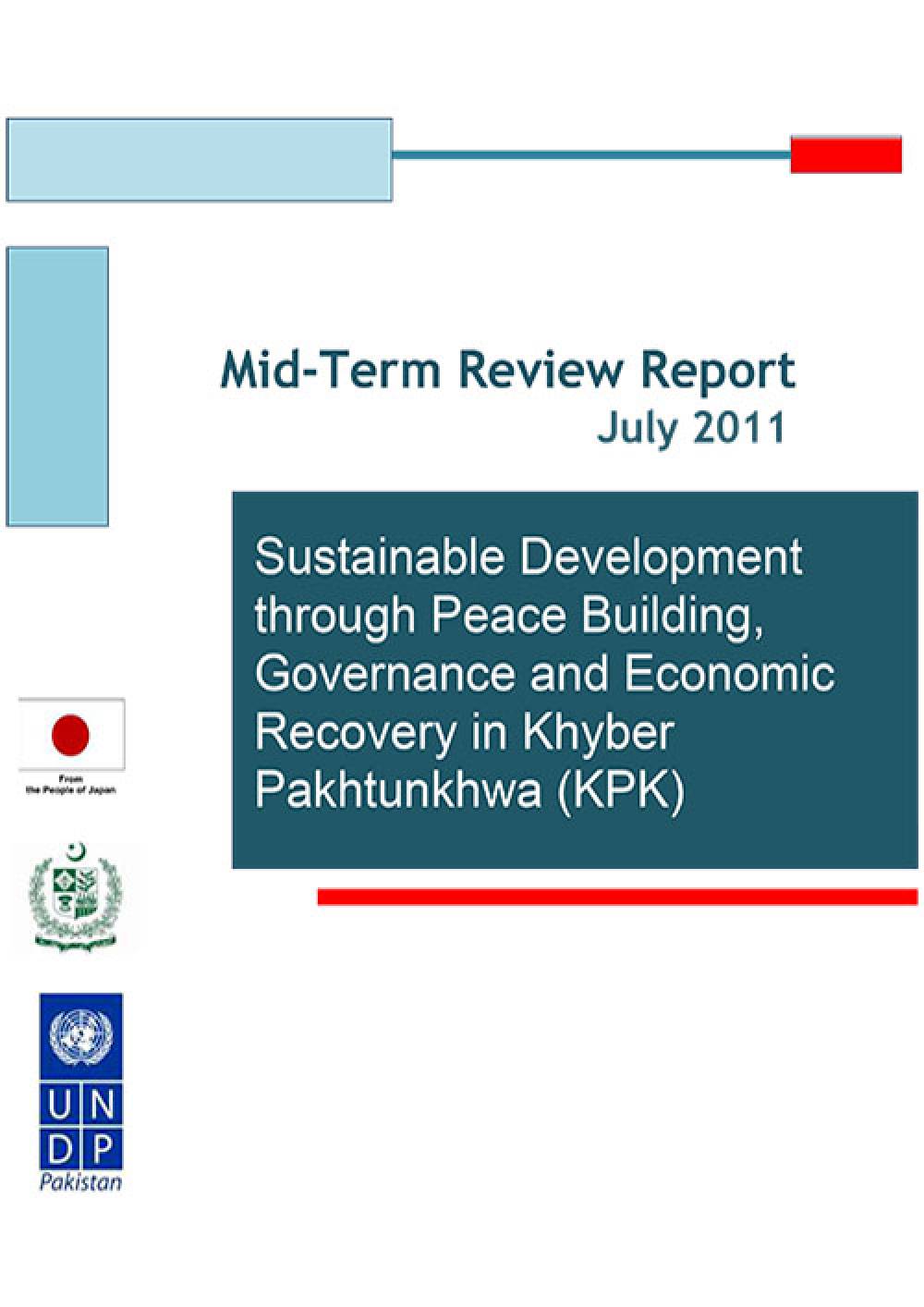Sustainable Development through Peace Building, Governance and Economic Recovery in Khyber Pakhtunkhwa Project