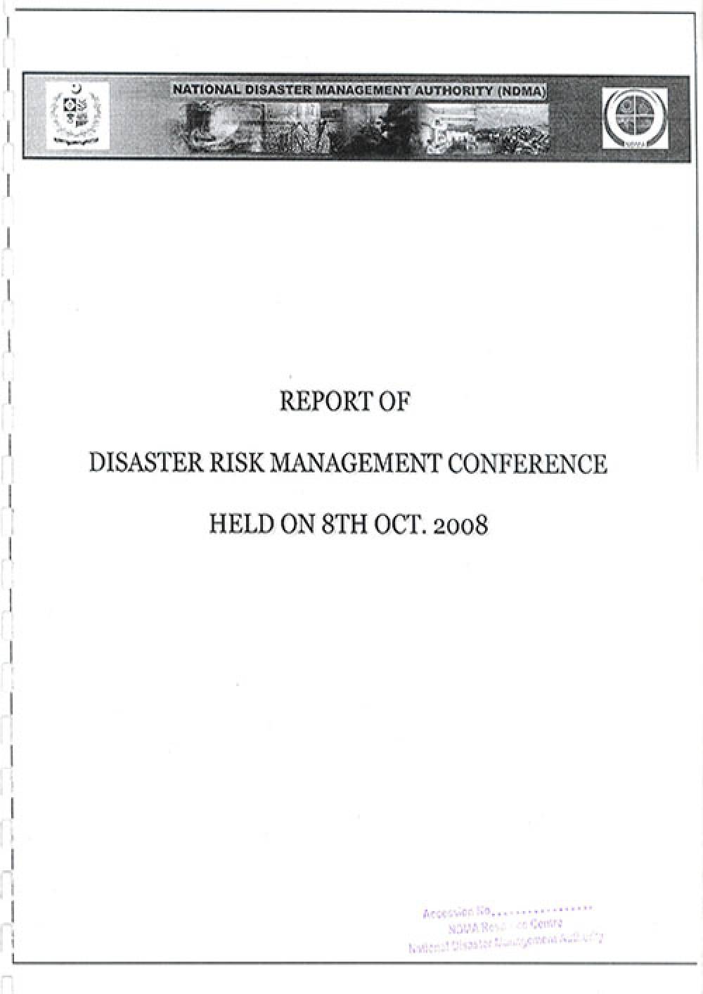 Report of Disaster Risk management Conference