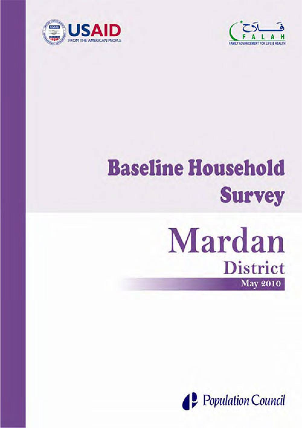 Baseline Household Survey Mardan 2010