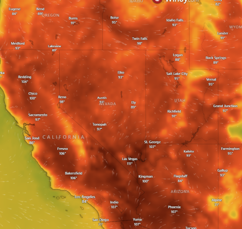 Heat Wave–Western Nevada and Northeast California