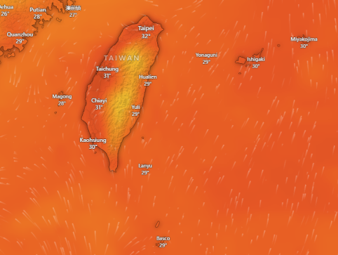 Taiwan High Temperatures Forecast