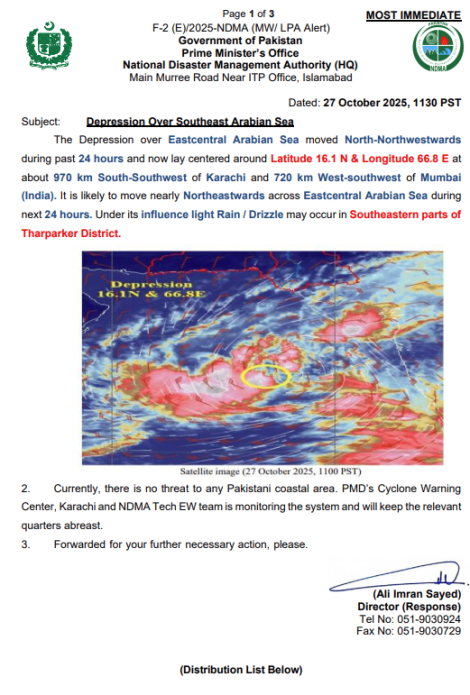 Depression Over Southeast Arabian Sea