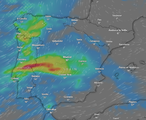 Heavy Rainfall and Flooding Risk - Central Spain