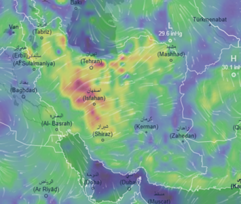 Strong Wind Gusts in Iran