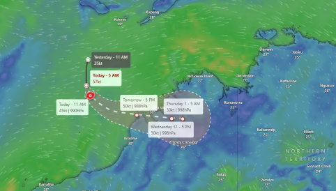 Two Active Tropical Cyclones in Australian Region