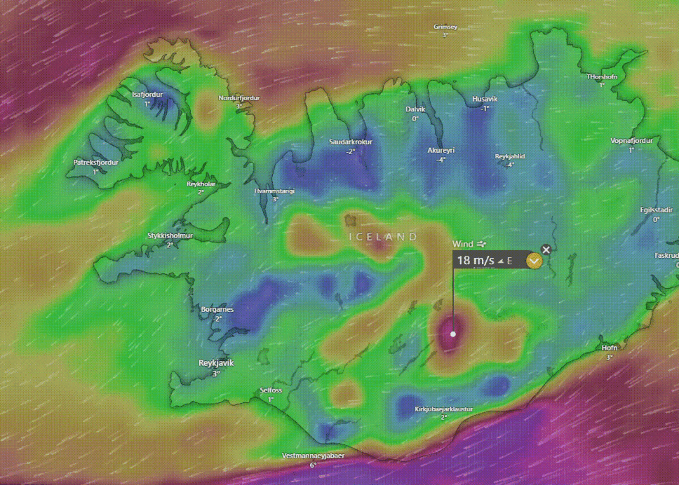 Strong Winds in Iceland