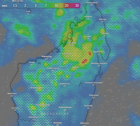Rainfalls in Madagascar