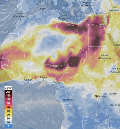 Hazardous Air Quality – North & Central Africa / Eastern Mediterranean